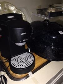 Krups coffee maker and large roaster
