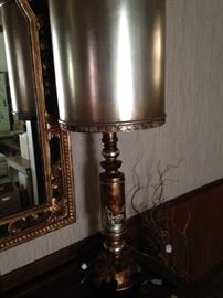 Large silver and cooper colored lamp