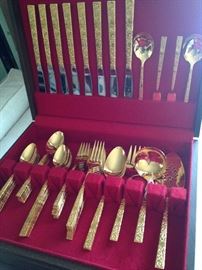 1881 Rogers gold flatware (service for 8)