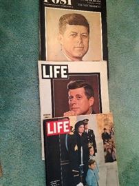 POST and LIFE Kennedy magazines