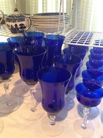 Beautiful cobalt blue stemware