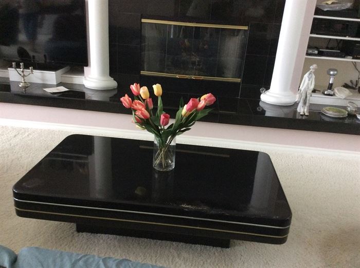 Black lacquer coffee table