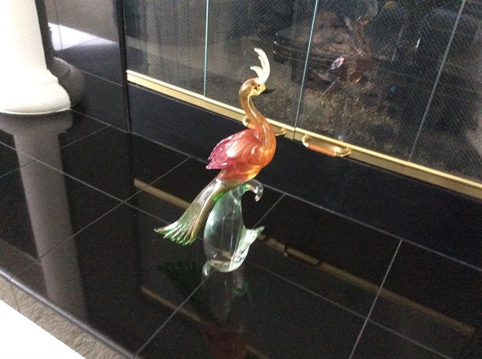 Murano glass peacock