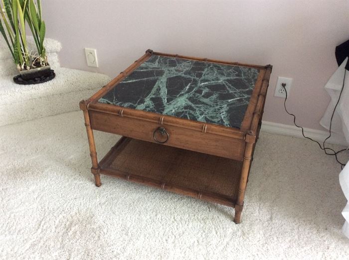 Faux marble-top end table (pair) by Heritage Furniture Co.