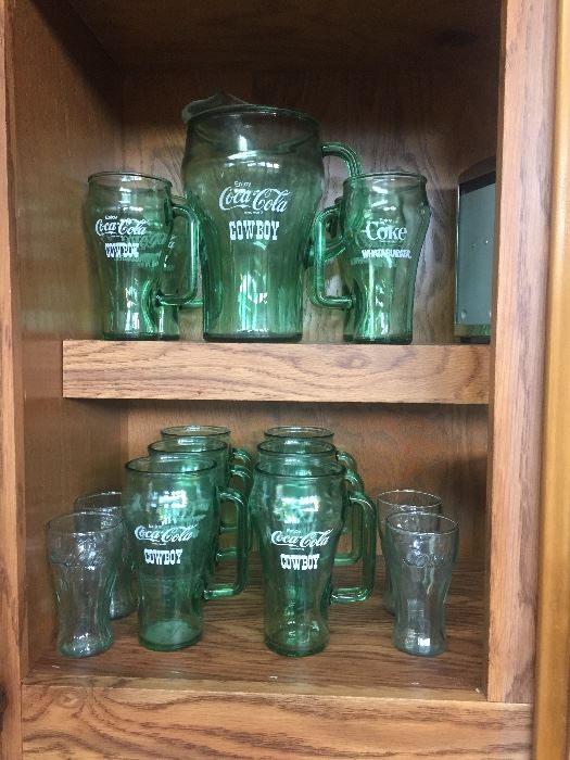 Whataburger Coca-Cola Cowboys Pitcher and glasses set