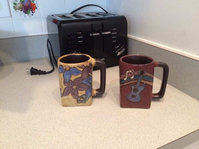 Mexican pottery signed by MARA. Coffee mugs