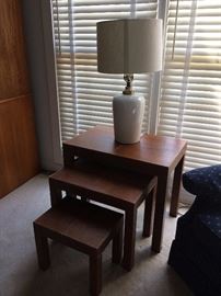 Leather nesting tables