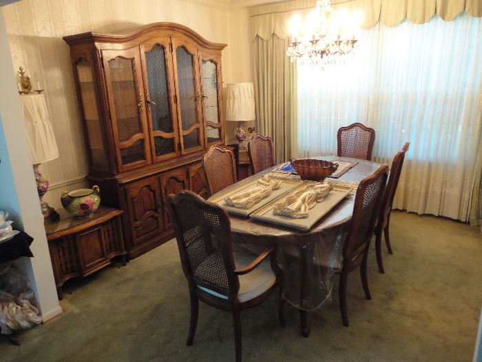 Dining room set with 6 chairs china cabinet with buffet
