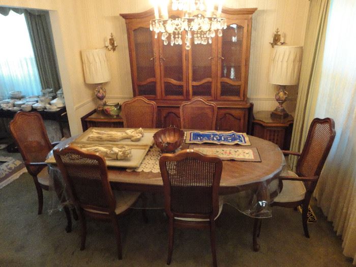 Dining room set with 6 chairs china cabinet with buffet
