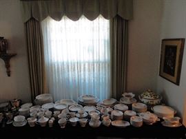 Heinrich Bavaria china 10 place setting, two more 12 place setting service sets, coffee pot demitasse cup and saucer made in occupied Japan and more fine china