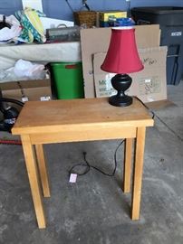 Side table, cute lamp