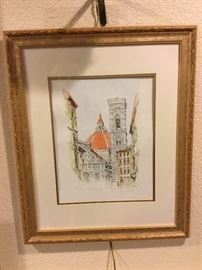Framed wall art - European dome and tower