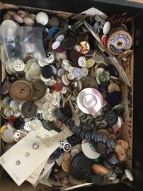 Yarn box used for sewing supplies and buttons
