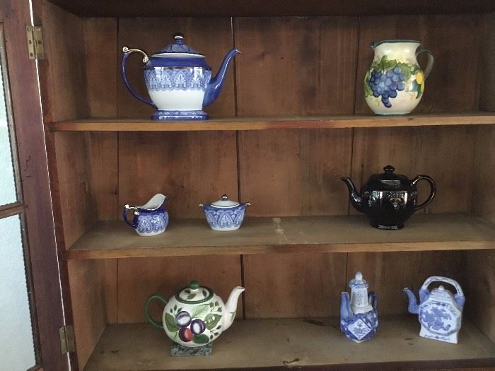 Vintage pottery, ceramics, pitcher, pot, cream and sugar