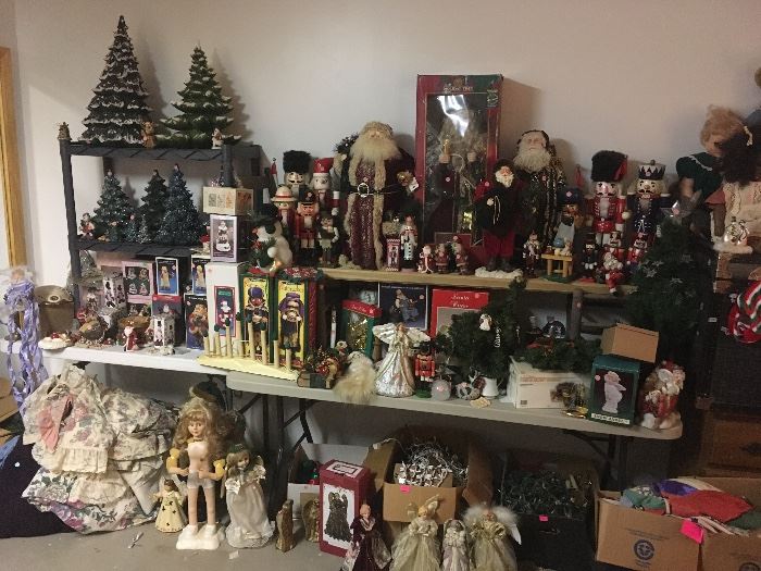 ceramic Christmas trees, Santa and nutcracker collection 
