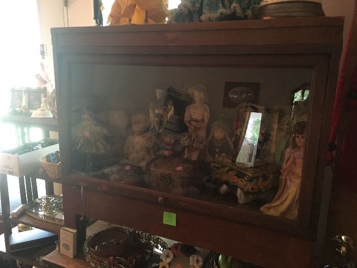 antique glass front display case
