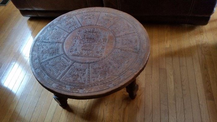Cool Leather Top Table (appears to be of Aztec or Mayan or similar origin)