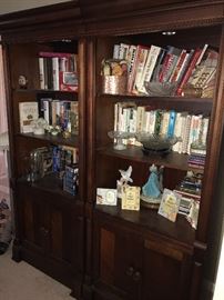 CHERRY WOOD LIGHTED BOOKSHELVES
