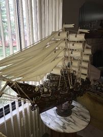 VINTAGE LIGHTED LARGE SHIP MODEL