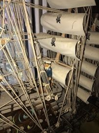 VINTAGE LIGHTED LARGE SHIP MODEL