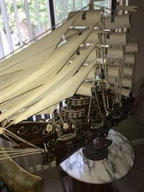 VINTAGE LIGHTED LARGE SHIP MODEL