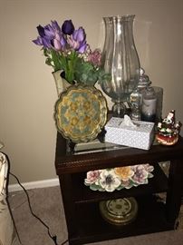 GLASS-TOP SIDE TABLE