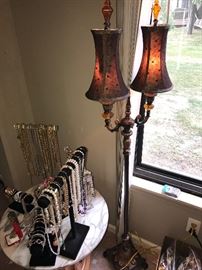 FLOOR LAMP AND JEWELRY