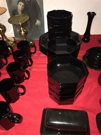 FRENCH BLACK CHINA SET