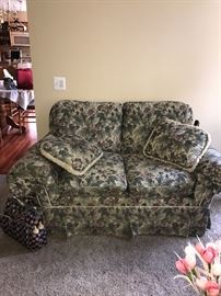 GREEN FLORAL SOFA AND LOVE-SEAT - GREAT CONDITION!