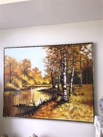 HUGE VINTAGE WALTER SHERWOOD ORIGINAL OIL PAINTING