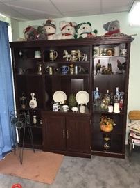 CHERRY WOOD BOOKSHELF ENTERTAINMENT CENTER