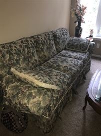 GREEN FLORAL SOFA AND LOVE-SEAT - GREAT CONDITION!