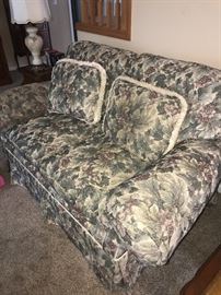 GREEN FLORAL SOFA AND LOVE-SEAT - GREAT CONDITION!