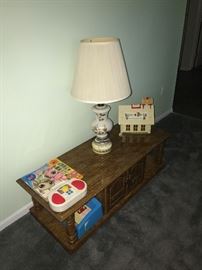 LONG WOODEN COFFEE TABLE WITH DOORS