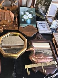 VINTAGE MIRRORS, FRAMES , WOODEN NOVELTIES