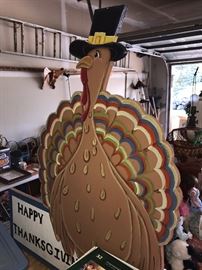 LARGE WOODEN TURKEY OUTDOOR HOLIDAY DECOR’