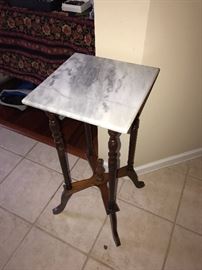 VINTAGE MARBLE TOP WOODEN TABLE