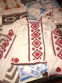 UKRAINIAN HAND-MADE NEEDLEWORK LINENS TOWELS, NAPKINS, RUNNERS, PILLOW CASES, CLOTHING AND MORE