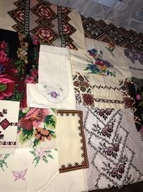 UKRAINIAN HAND-MADE NEEDLEWORK LINENS TOWELS, NAPKINS, RUNNERS, PILLOW CASES, CLOTHING AND MORE