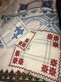 UKRAINIAN HAND-MADE NEEDLEWORK LINENS TOWELS, NAPKINS, RUNNERS, PILLOW CASES, CLOTHING AND MORE