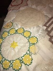 LARGE COLLECTION OF VINTAGE HANDMADE DOILIES