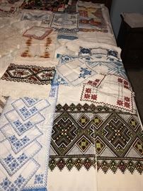 UKRAINIAN HANDMADE NEEDLEWORK LINENS TOWELS, NAPKINS, RUNNERS, PILLOW CASES, CLOTHING AND MORE