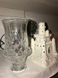 TONS OF BRAND NEW VINTAGE COLLECTIBLE PARTYLITE CANDLE HOLDERS, CANDLES, CRYSTAL JARS, VASES , SILK FLOWERS AND MORE