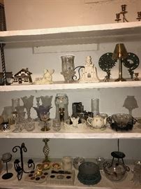 TONS OF BRAND NEW VINTAGE COLLECTIBLE PARTYLITE CANDLE HOLDERS, CANDLES, CRYSTAL JARS, VASES , SILK FLOWERS AND MORE

