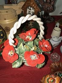 PORCELAIN FLOWER BASKET