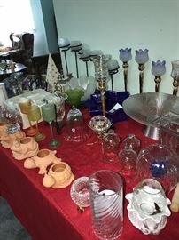 PARTYLITE BRAND NEW FROM BOXES HURICANES, CANDLE HOLDERS, LAMPS, VASES, JARS AND MORE