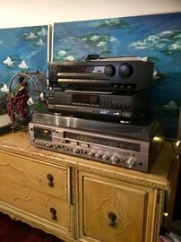 Pioneer radio and record player, MASH sl pd8 5 disc changer, Kenwood radio / stereo receiver.  