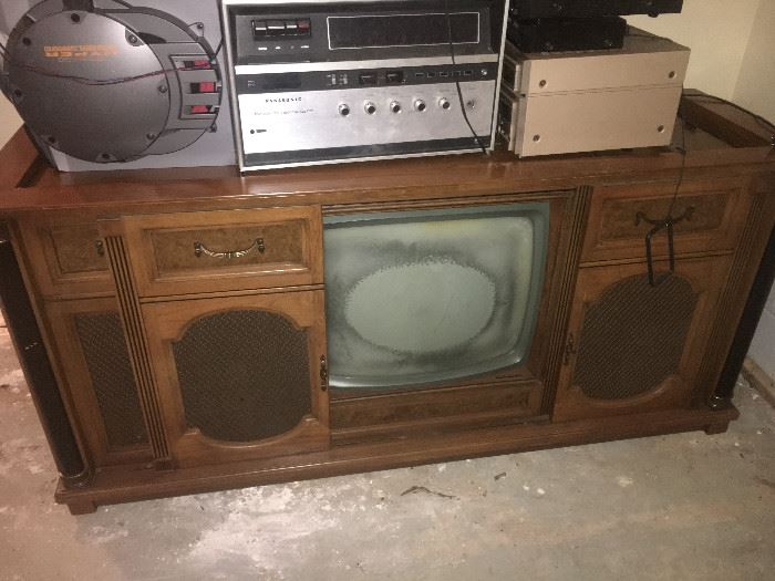Vintage stero console with tv