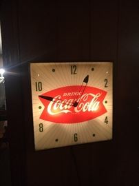 Fishtail coca cola clock 