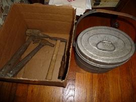 MINERS BUCKET AND TOOLS